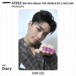 ATEEZ 9-asis mini albumas THE WORLD EP.2 OUTLOW Photocard HONGJOONG SINGHWA SAN KPOP San - Diary ver. #1
