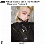 ATEEZ 8-asis mini albumas The World EP.1 : Judėjimas Oficiali asmens tapatybės kortelė Fotokortelė KPOP San - Z (Limited)