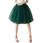 Moteri&scaron;kas tiulio sijonas auk&scaron;tu juosmeniu vienspalvis sijonas Lengvas ry&scaron;kiaspalvis stilingas Tutu sijonas vasarai