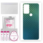 apgo Protective Skin Sticker for the back compatible with Alcatel 3H Plus, Wrap Film, Foil, Vinyl - Pattern Carbon Chameleon CAKA1