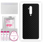apgo Protective Skin Sticker for the back compatible with OnePlus 7T Pro, Wrap Film, Foil, Vinyl - Pattern Carbon Black