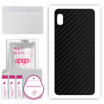 apgo Protective Skin Sticker for the back compatible with Samsung Galaxy A10, Wrap Film, Foil, Vinyl - Pattern Carbon Black