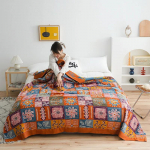 Nauja &Scaron;iaurės &scaron;alių laisvalaikio antklodė ir užvalkalai Vasarinė mink&scaron;ta oro kondicionavimo antklodė Medvilninė marlės sofos rank&scaron;luostis Boho lovatiesė King Size 200x230cm