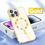 Prabangus belaidžio įkrovimo Magsafe telefono dėklas, skirtas iPhone 15 14 13 12 11 Pro Max Plus skaidrus magnetinis elektrolito buferio dangtelis For iphone11Pro
