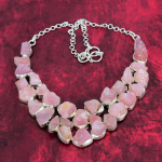 &Scaron;iurk&scaron;tus rožinio kvarco brangakmenis rankų darbo vėrinys papuo&scaron;alas, 925 prabos sidabro vėrinys, reguliuojamo ilgio grandinėlės vėrinys, eleganti&scaron;ki papuo&scaron;alai Adjustable with 18 inches rožinė