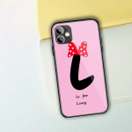 Mielas abėcėlės raidžių gėlių telefono dėklas, skirtas iPhone 13 12 11 XS X 8 7 6 Plus Mini Pro Max SE 2022 Black PC TPU stiklinis telefono dangtelis iPhone 13