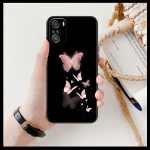 Gražus drugelio ra&scaron;tas skirtas Xiaomi Redmi Note 10S 10 9T 9S 9 8T 8 7S 7 6 5A 5 Pro Max mink&scaron;tas juodas telefono dėklas Redmi Note 10 5G