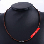4/6/7MM vyri&scaron;kas rudas pintas odinis laidas nerūdijančio plieno karolių magnetinis užsegimas 4mm-55cm
