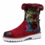 Moteri&scaron;ki mi&scaron;rių spalvų moteri&scaron;ki retro etninio stiliaus laisvalaikio batai, mink&scaron;ta moteri&scaron;ka patchwork avalynė 39 raudona