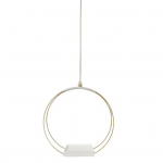 Kabantis augalų stovas Daugiafunkcis gėlių vazonų laikiklis su mediniu pagrindu patalpose taupantis augalų laikiklis auksinė/balta