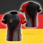 Vokietijos nacionalinės emblemos vyri&scaron;ki mar&scaron;kinėliai su 3D spausdinimu Vasaros kietas vaikinas, greitai džiūstantis trumpomis rankovėmis Oversize Street Sports Casual Trend Top 4XL