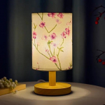 Modern Simple Cloth Art Warm Desk Lamp Bedroom Bedside Chinese Style Home Decoration Led Small Night Light Bedroom Decoration Button Switch