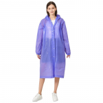 Auk&scaron;tos kokybės 1vnt 145*68cm EVA Unisex lietpaltis, pastorintas vandeniui atsparus paltas nuo lietaus moteri&scaron;kas vyri&scaron;kas juodas Camping vandeniui atsparus lietaus kostiumas None violetinė