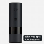&bdquo;Xiaomi Huohou&ldquo; elektrinis automatinis pipirų ir druskos malūnėlio LED lemputė 5 režimų pipirų prieskonių grūdų porceliano malimo &scaron;erdies virtuvė With Battery Model juoda