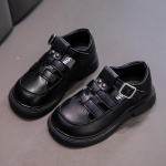 Vasaros nauji &bdquo;Girls Hollow Comfort&ldquo; mink&scaron;ti odiniai sandalai Vakarų princesių batai 26 smėlis