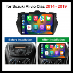 Automobilio multimedijos grotuvas 9 colių Android OS Suzuki Alivio Ciaz 2014 - 2019 m. GPS navigacija Automobilio įrankiai IPS jutiklinis ekranas WiFi 4-core 1+32CP