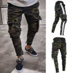 Vyri&scaron;kos siauros tamprios džinsinės kelnės, klostuotos, plė&scaron;ytos Freyed Slim Fit džinsinės kelnės