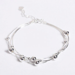 Auk&scaron;tos kokybės 925 sterlingo sidabro papuo&scaron;alai, madingi, gaivūs, lygūs, maži, apvalūs, moteri&scaron;ki, populiarūs SB56 apyrankės