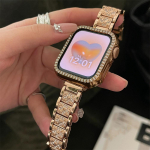 Bling plona metalinė juostelė + dėklas Apple Watch Ultra 2 49mm 9 8 7 41 45 6 5 4 SE 44 42 38 40MM Prabangus moteri&scaron;kas dirželis, skirtas iWatch Series10 46mm apyrankei For 38mm 40mm 41mm sidabras