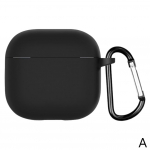 &bdquo;Airpods 4 2024&ldquo; silikoninis apsauginis dėklas su kabliuko spalvos ausinėmis &bdquo;Airpods&ldquo; skystu dangteliu 4 S5S7 Black-1pcs