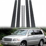 6 vnt. anglies pluo&scaron;to automobilio lango durelių kolona B statramsčio stulpelio dangčio apdaila, tinkama Toyota Highlander 2001-2007 priedams