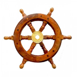 Jūros medinės valties vairas Pirate Decor Wood Fishing Wall Boat 12 colių