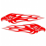 &bdquo;Eagle Flame&ldquo; motociklų lipdukai: Atsparus vandeniui, apsaugos nuo saulės, įbrėžimų blokavimo pora.