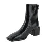 Madingi žieminiai batai ant kulk&scaron;nies, moteri&scaron;ki batai, madingi kvadratiniai auk&scaron;takulniai, trumpi laiveliai, moteri&scaron;ki eleganti&scaron;ki &bdquo;morder&ldquo; batai, 2024 m. 35 juoda