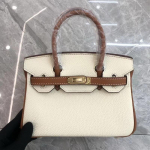 Naujas vir&scaron;utinio sluoksnio ličio ra&scaron;tuotas karvės odos spalvos blokuojantis platininis krep&scaron;ys + natūralios odos rankinė + moteri&scaron;kas skersinis krep&scaron;ys 20x8x14cm ruda/balta