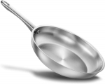 10 colių 26 cm keptuvė 304 nerūdijančio plieno Wok keptuvė plieninė keptuvė, profesionalios klasės keptuvės maisto gaminimui, puodas