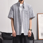 Vasariniai Nauji Kelnės Mar&scaron;kiniai Vyri&scaron;ki Retro Amerikieti&scaron;ko Stiliaus Mar&scaron;kiniai Trumpomis Rankovėmis Japoni&scaron;ki Mar&scaron;kiniai &Scaron;varkas M mėlyna