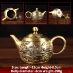 &Scaron;lifuoto žalvario arbatinukas, vandens virdulys, namų arbatos rinkinys, vario dirbiniai, kūrybingi arbatinukų papuo&scaron;imai, rankdarbiai
