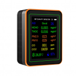 10 viename oro kokybės monitorius PM2,5 PM10 CO CO2 TVOC HCHO AQI temperatūros drėgmės ir kreivės vaizdas juoda