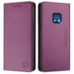 Prabangus odinis dėklas, skirtas Nokia HMD Fuison/Skyline Nokia G21 G11 C30 X30 XR20 RFID blokavimo kortelių lizdai Magnetinis pritraukimo stovas smūgiams atsparus atverčiamas dangtelis Nokia HMD Pulse Pro tamsiai violetine spalva