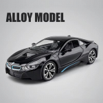 Nauja 1:24 BMW I8 Super Sportinio Automobilio Lydinio Automobilio Modelis Die-cast Metalo Žaislinis Automobilis su Garsu ir &Scaron;viesa Berniuko Vaikų Žaislas Kolekcionuojamas Patalpų Papuo&scaron;alas Dovana juoda