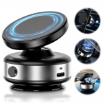 Vakuuminis adsorbcinis automobilio magnetinis telefono laikiklis 360&deg; reguliuojamas elektrinis siurbimo puodelis Super magnetinis mobiliojo telefono laikiklio laikiklis automobiliui, skirtas Magsafe iPhone sidabras