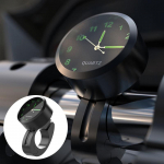 Universalus motociklinis laikrodis Motociklo vairo laikrodis Vandeniui atsparus Smūgiams atsparus Tvirtinamas sagtimi Aliumininis laikrodis juoda