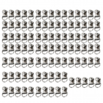 100 rinkinių batrai&scaron;čių kabliukai D žiedai kilpelės sagtys žalvariniai batų odos krep&scaron;io DIY kniedžių įrankis sidabriniai 9x14mm