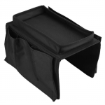 Organisateur d'accoudoir de canap&eacute; - Garosa - Noir - Tissu Oxford 600D - 3 sacs de rangement - Plateau inclus