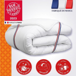 Couette 140x200 cm DODO CHAMPS DE LIN - Chaude - 450G/m&sup2; - Couette 1 personne -Douce et Chaude -Anti-acariens Antibact&eacute;riens -Blanc balta