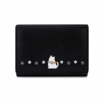 Stilinga Korėjieti&scaron;ka Mini Sulankstoma Piniginė Moterims - Auk&scaron;tos Kokybės Odinė Kačiuko Monetų ir Kortelių Laikiklis žalia