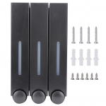 Sieninis du&scaron;o skysto muilo dozatorius, trijų galvučių &scaron;ampūno dozatoriai vie&scaron;bučio vonios kambariui6028 Juodas