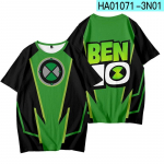 Animacinis Ben10 Alien Force 3D spausdintas mar&scaron;kinėlis moterims vyrams vasarinis trumpomis rankovėmis vir&scaron;us vaiki&scaron;kas juokingas Cosplay Ben Tennyson mar&scaron;kinėliai kostiumas M