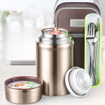 Daugiafunkcinė stiklinė Vakuuminis izoliuotas maisto stiklainis &scaron;auk&scaron;tas didelės talpos maistinis termosas nerūdijančio plieno prie&scaron;piečių dėžutė maisto sriubos kolbos talpykla Vaikų pietų dėžutė 750ml set