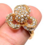 Cubic Zirconia Handmade Jewelry Ring Size 6.5 i0f25