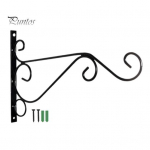 Metalinis sieninis kabliukas, prie sienos tvirtinamas augalų pakabos kabliukas su varžtais, tvirtas kabliukas gėlių krep&scaron;eliams, pauk&scaron;čių lesyklėlėms, vėjo varpeliams, durų tvorai S juoda