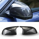 2PCS/Set Mirror Cover Cap Carbon Fiber Replacement AN Horn Rearview Mirror Housing For BMW Series x3 x4 x5 G01 G02 G05 Carbon fibre