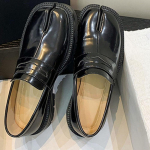 Loferiai su atskirtu pir&scaron;tu moterims ir vyrams Tabi batai Platforminiai masyvaus kulno loferiai Verslo kasdieniai odiniai batai Didelis dydis 46 39