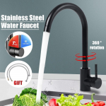 H91565 nerūdijančio plieno juodas virtuvės mai&scaron;ytuvas virtuvės kriauklė kar&scaron;to ir &scaron;alto vandens čiaupas su vienos rankenos 360 rotacijos virtuvės du&scaron;o mai&scaron;ytuvas