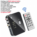NFC Bluetooth 5.0 garso adapteris 3,5 mm AUX RCA belaidžio imtuvo siųstuvas Optinis / bendraa&scaron;is muzikos adapteris, skirtas televizoriaus kompiuterio automobiliniam garsiakalbiui Standard